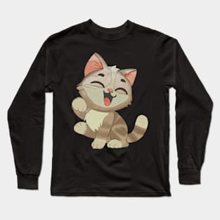 Happy smiling kitty Long Sleeve T-Shirt